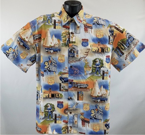 Mother Road Route 66 Hawaiian Shirt- Made in USA